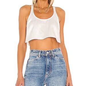 House Of Harlow 1960 x Revolve Talula Cropped Top Ivory Pinstripe Tank